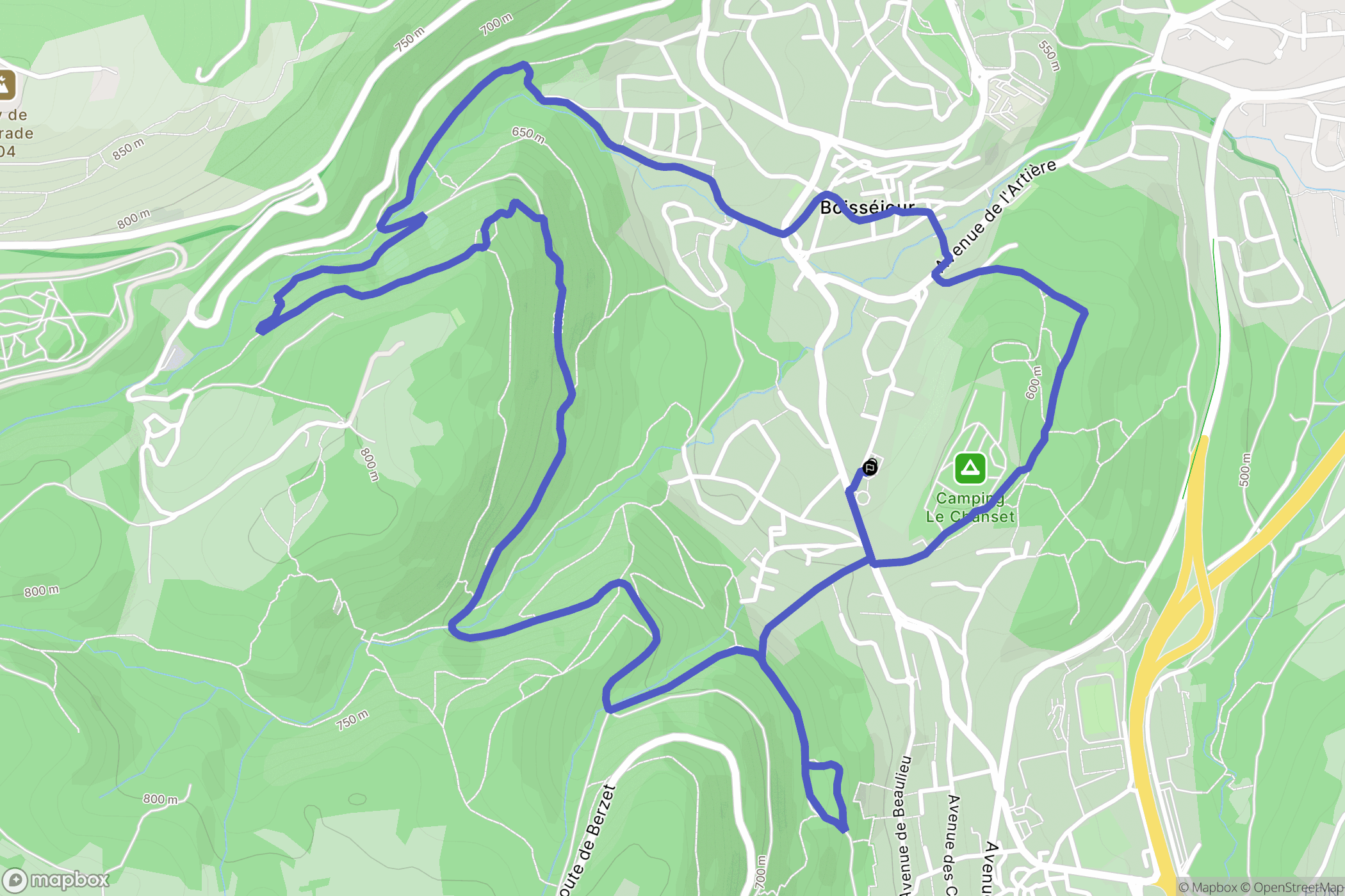 Ceyrat : carte du parcours de randonnée - France