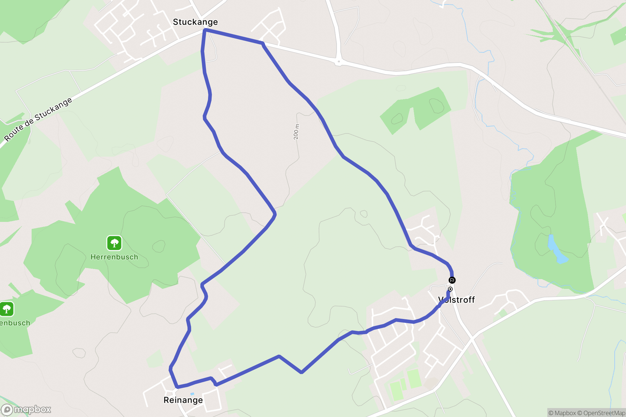 Volstroff : carte du parcours de randonnée - France