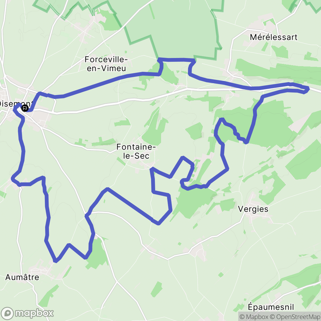 Oisemont : carte du parcours de randonnée - France