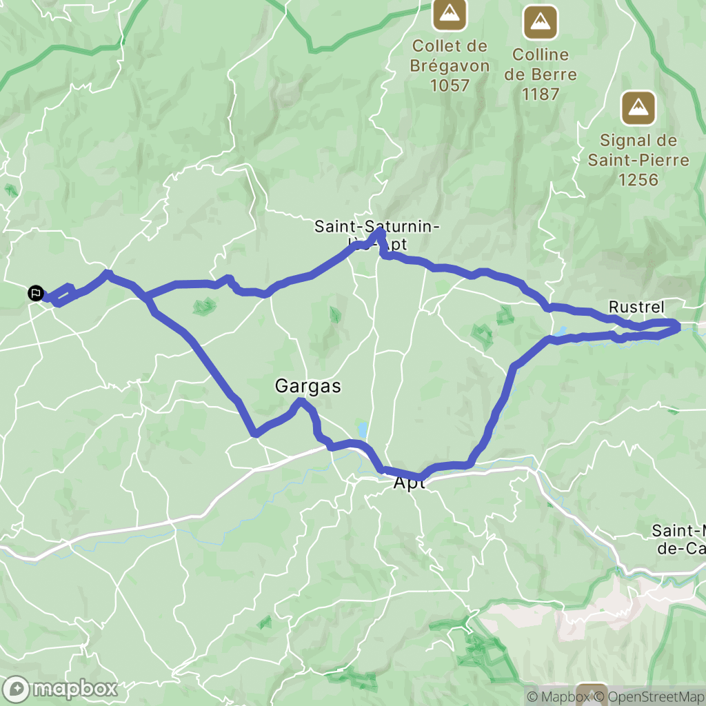 Joucas : carte du parcours de randonnée - France
