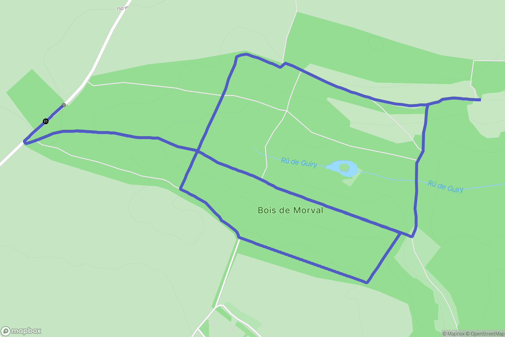 Guiry-en-Vexin : carte du parcours de randonnée - France