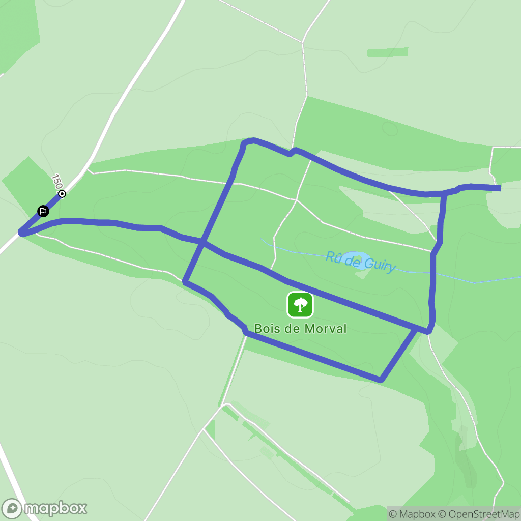 Guiry-en-Vexin : carte du parcours de randonnée - France