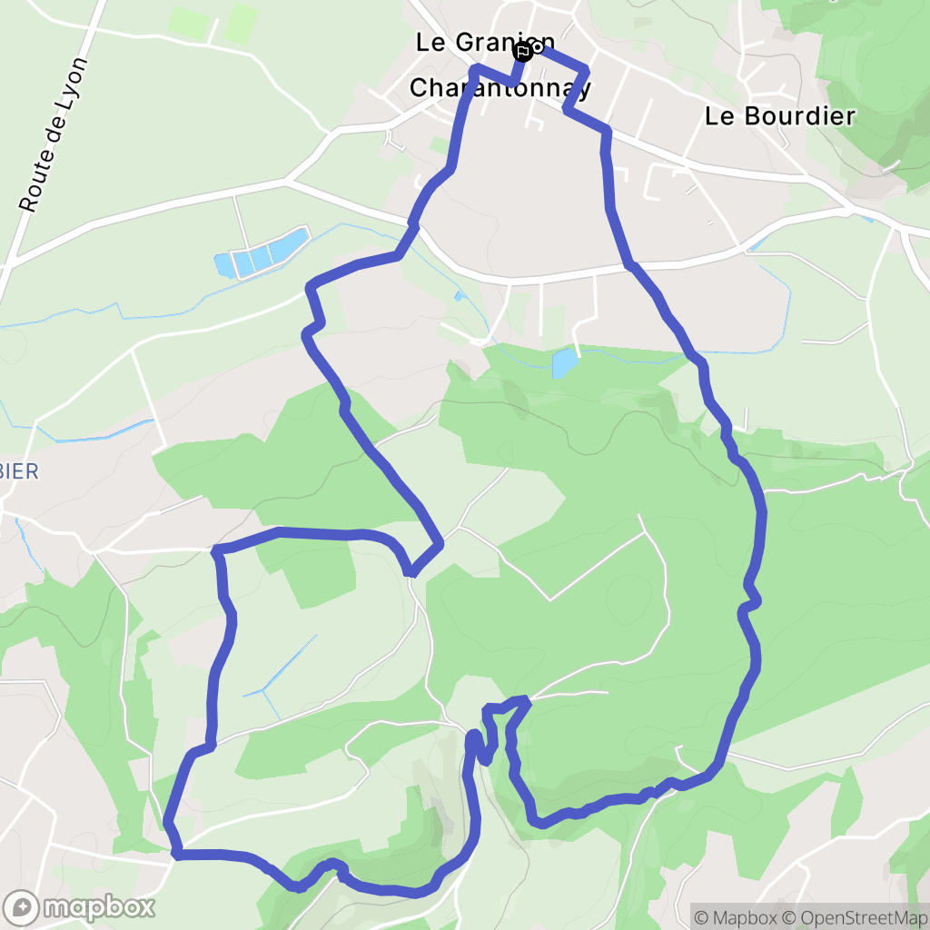 Charantonnay : carte du parcours de randonnée - France