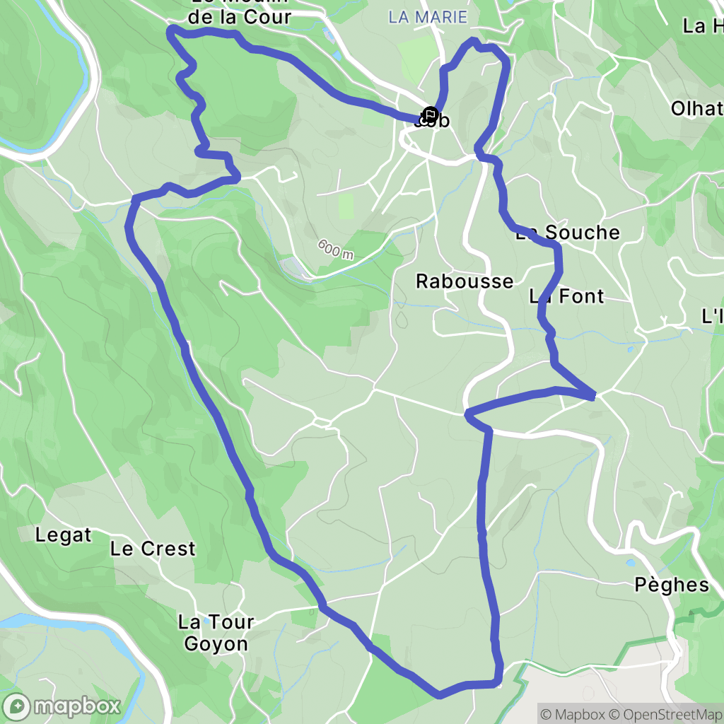 Job : carte du parcours de randonnée - France
