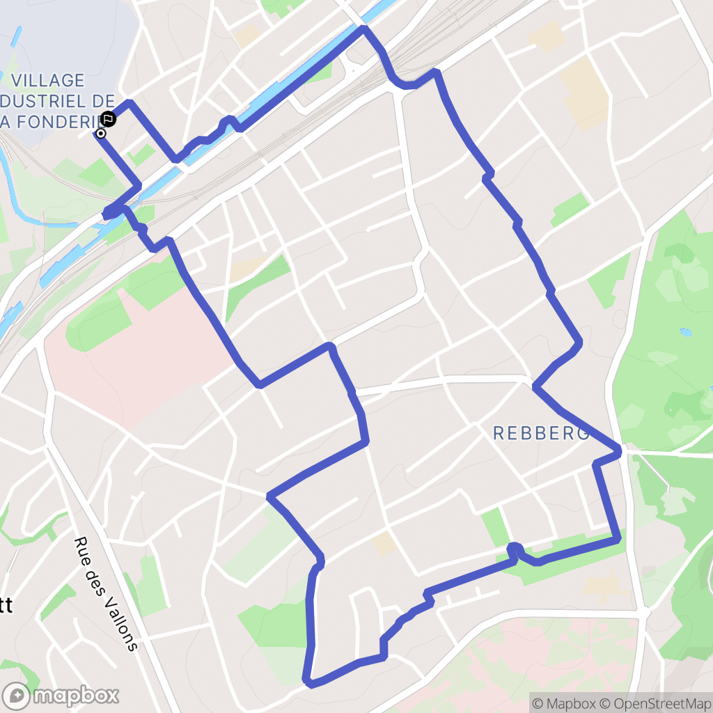 Mulhouse : carte du parcours de randonnée - France