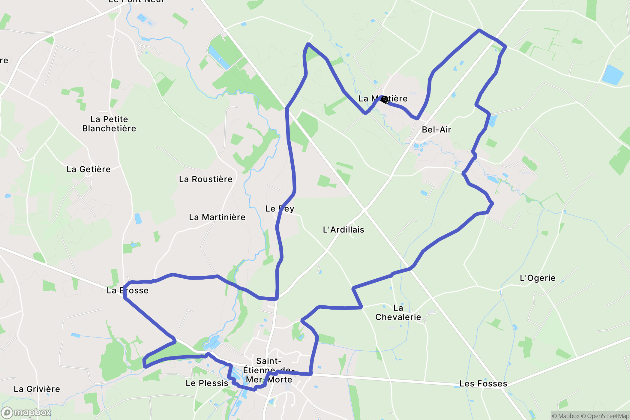 Saint-Étienne-de-Mer-Morte : carte du parcours de randonnée - France