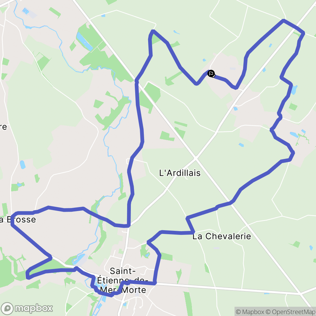 Saint-Étienne-de-Mer-Morte : carte du parcours de randonnée - France
