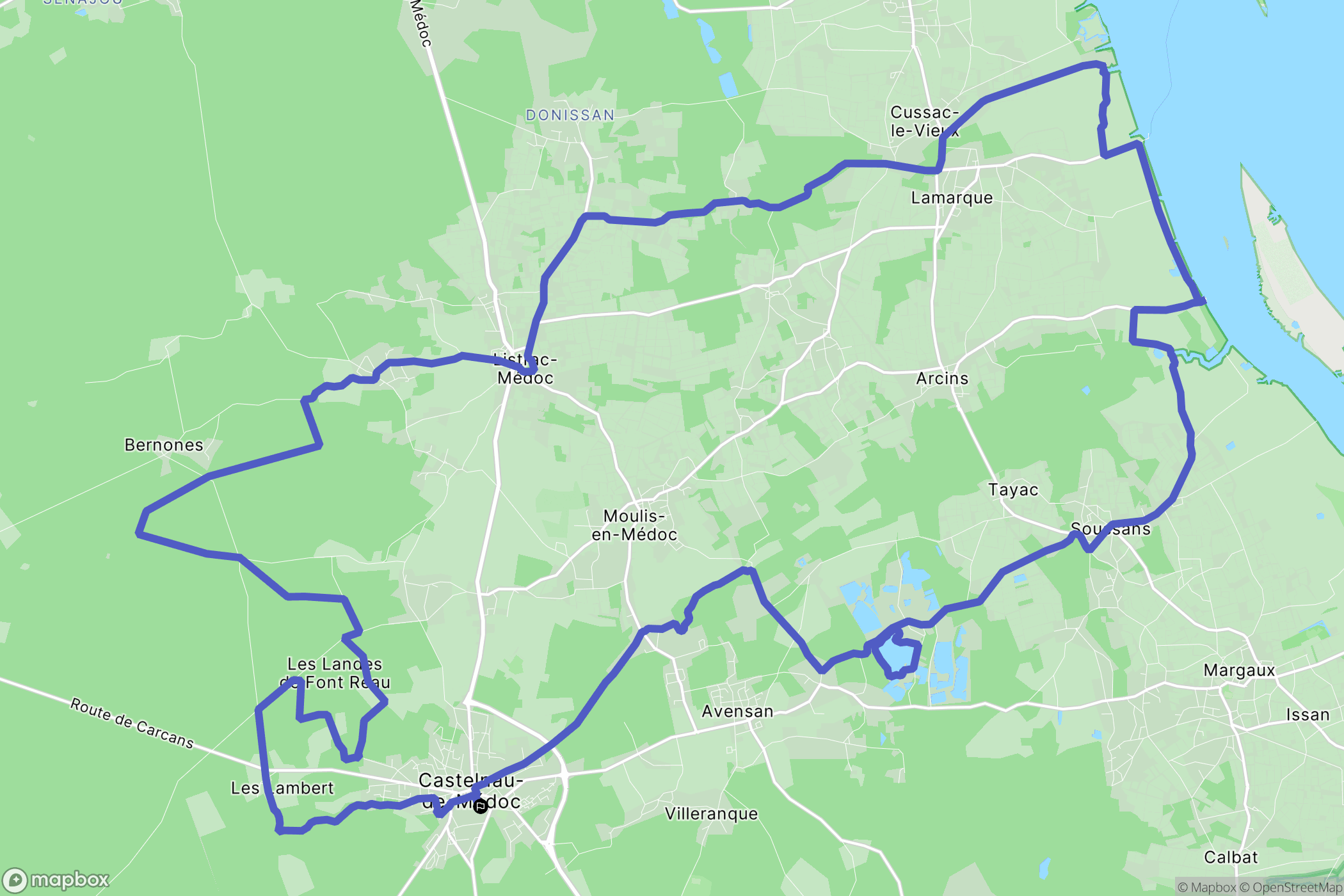 Castelnau-de-Médoc : carte du parcours de randonnée - France