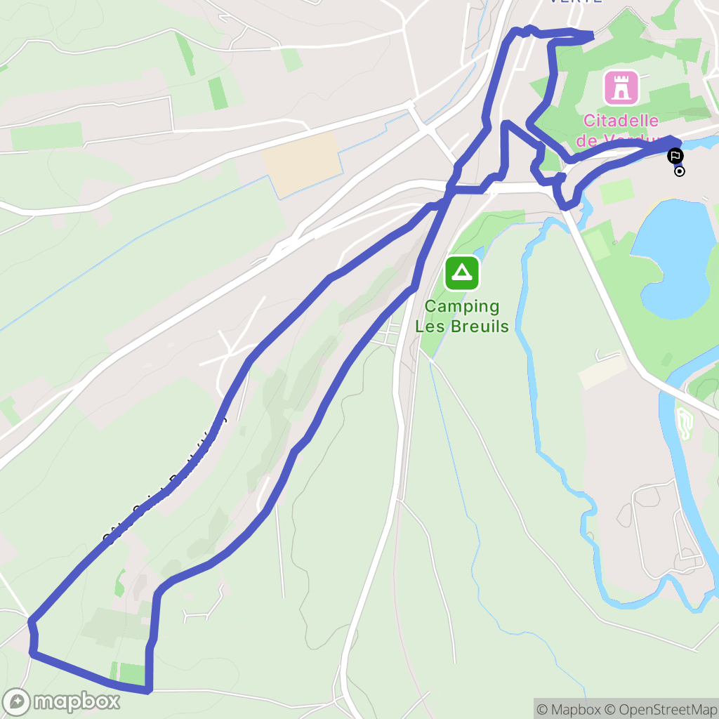 Verdun : carte du parcours de randonnée - France