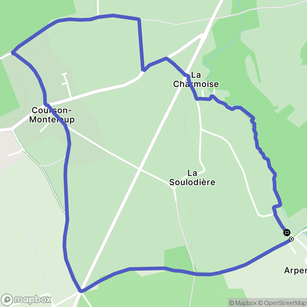 Bruyères-le-Châtel : carte du parcours de randonnée - France