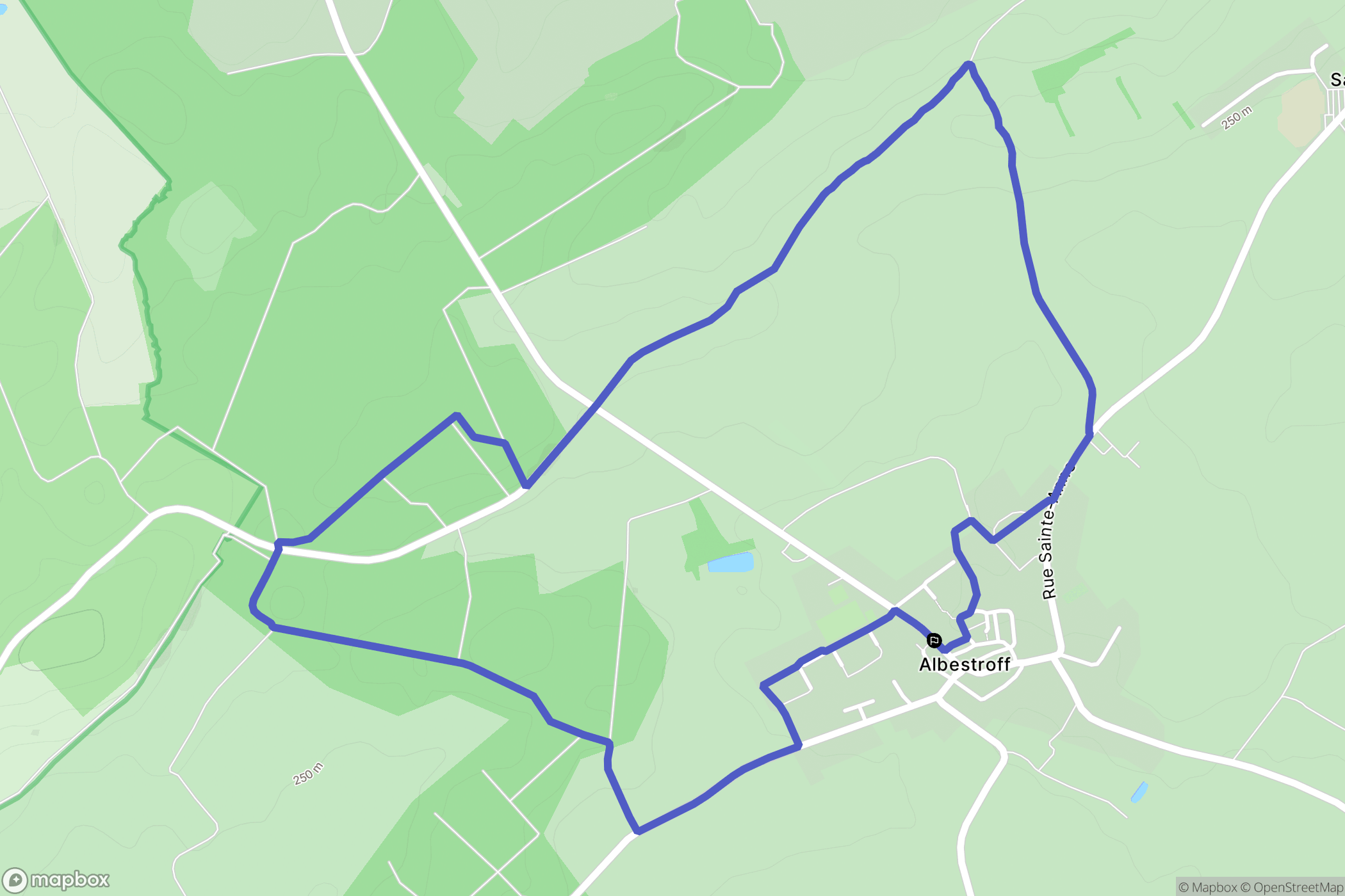 Albestroff : carte du parcours de randonnée - France
