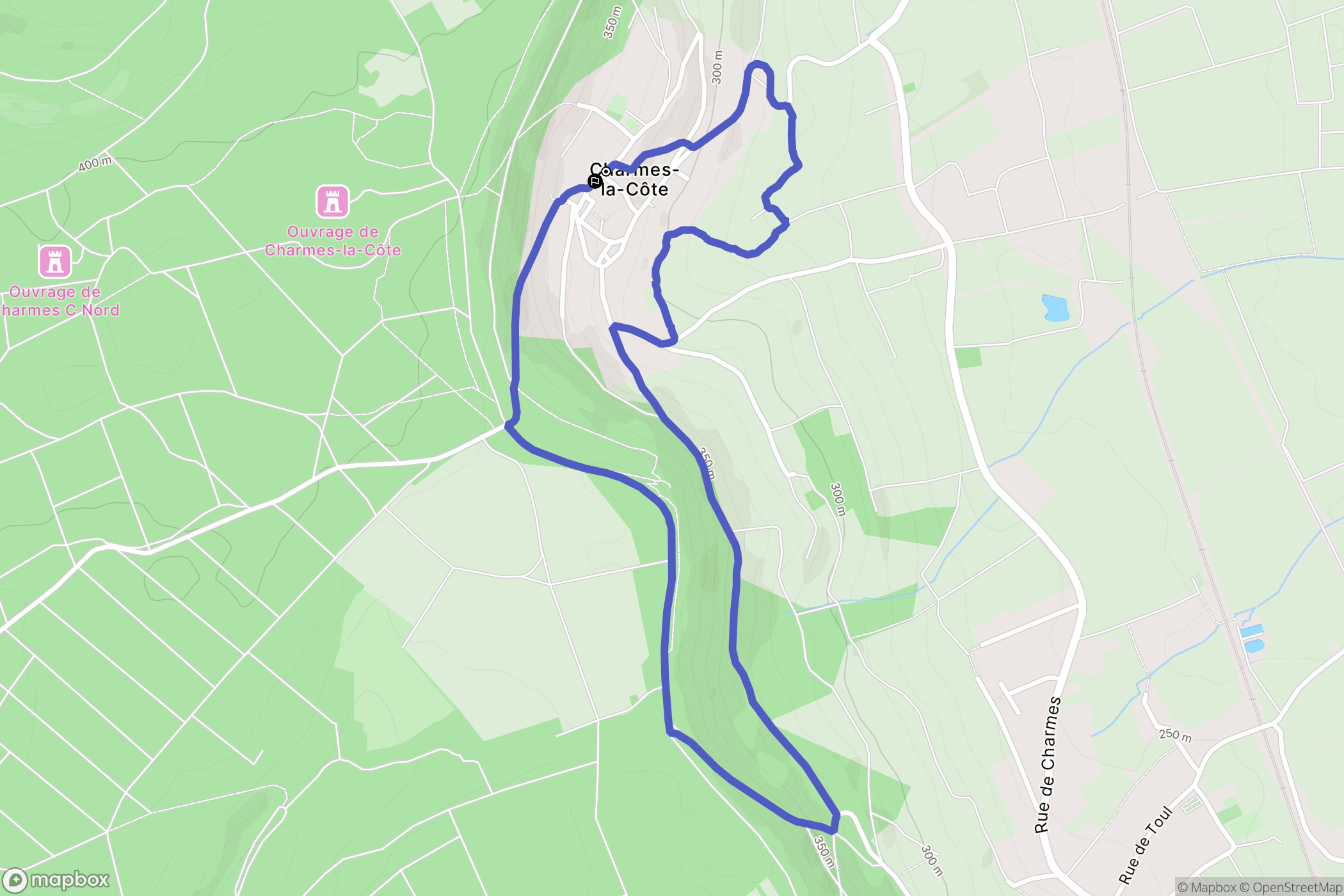 Charmes-la-Côte : carte du parcours de randonnée - France