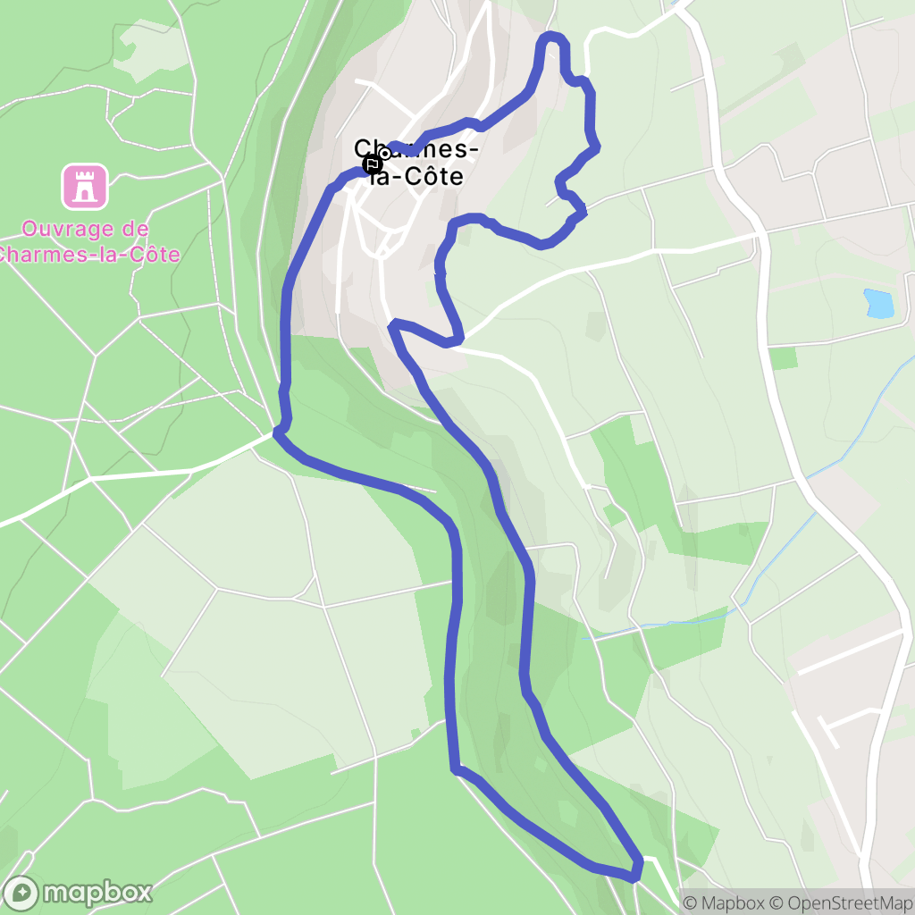 Charmes-la-Côte : carte du parcours de randonnée - France