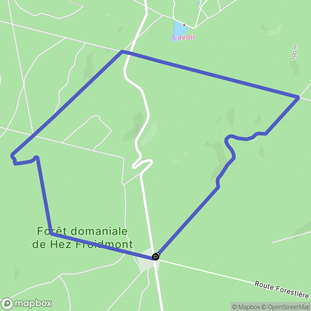 La Neuville-en-Hez : carte du parcours de randonnée - France