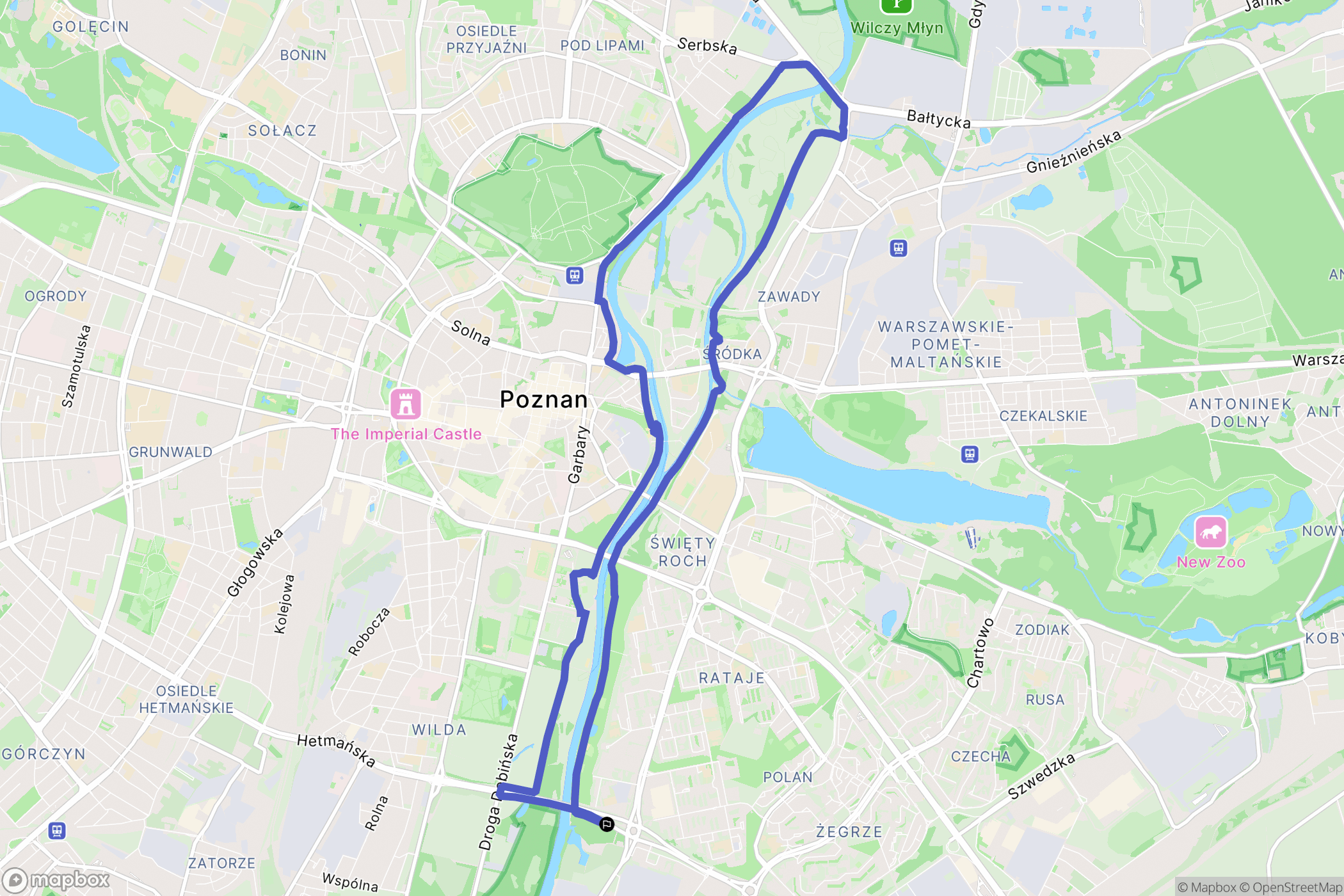 Poznań: mapa trasy - Poland