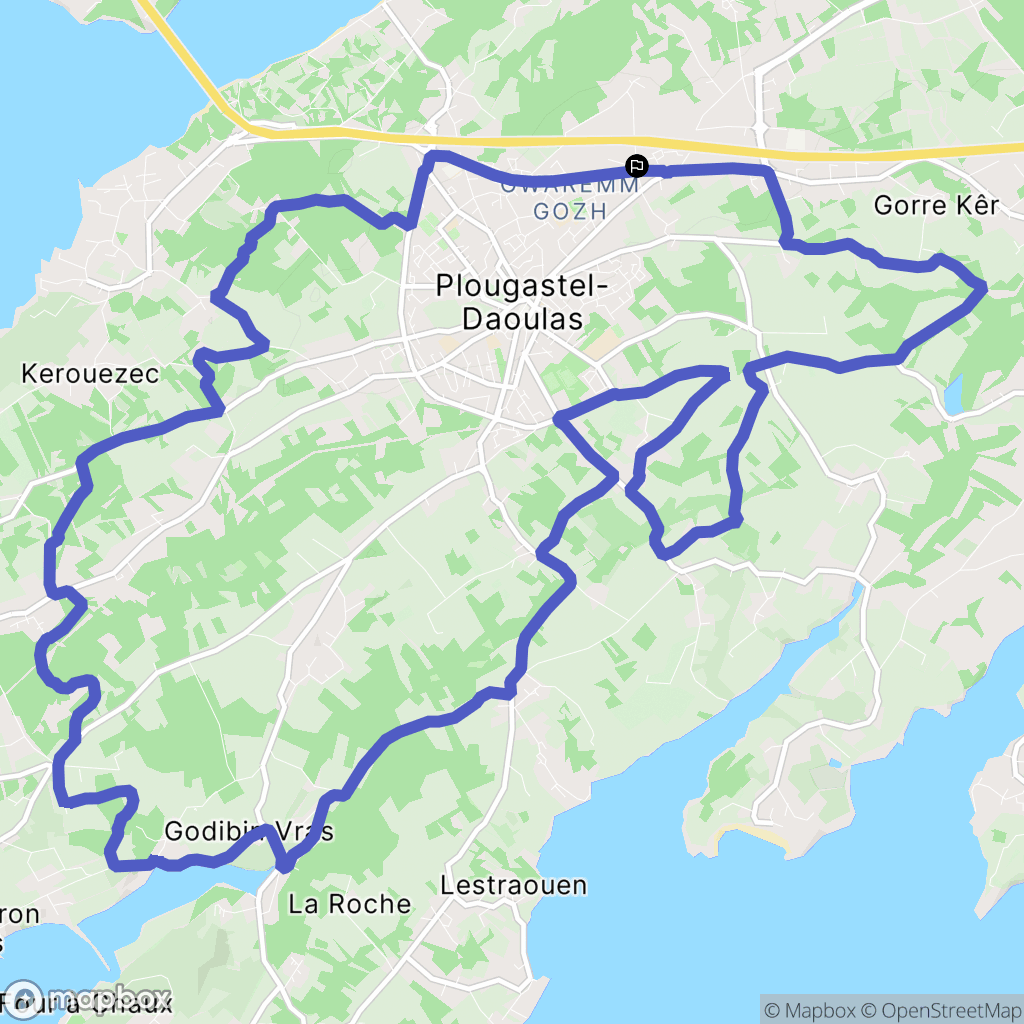 Plougastel-Daoulas : carte du parcours de randonnée - France