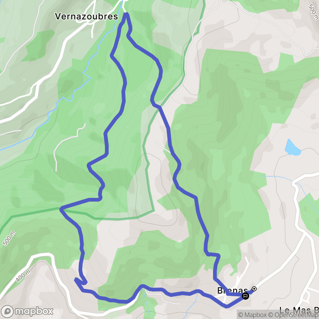 Brenas : carte du parcours de randonnée - France