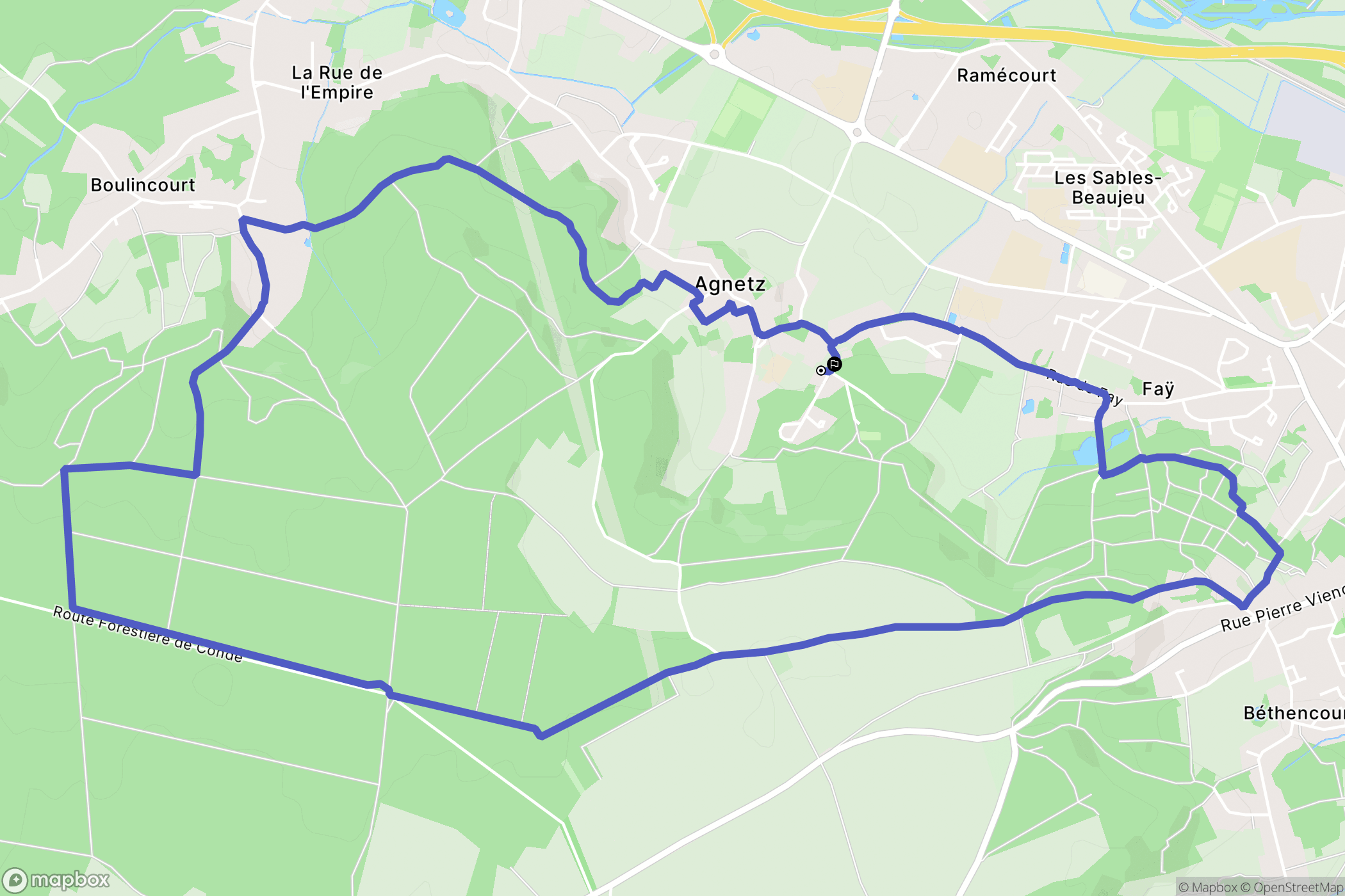 Agnetz : carte du parcours de randonnée - France