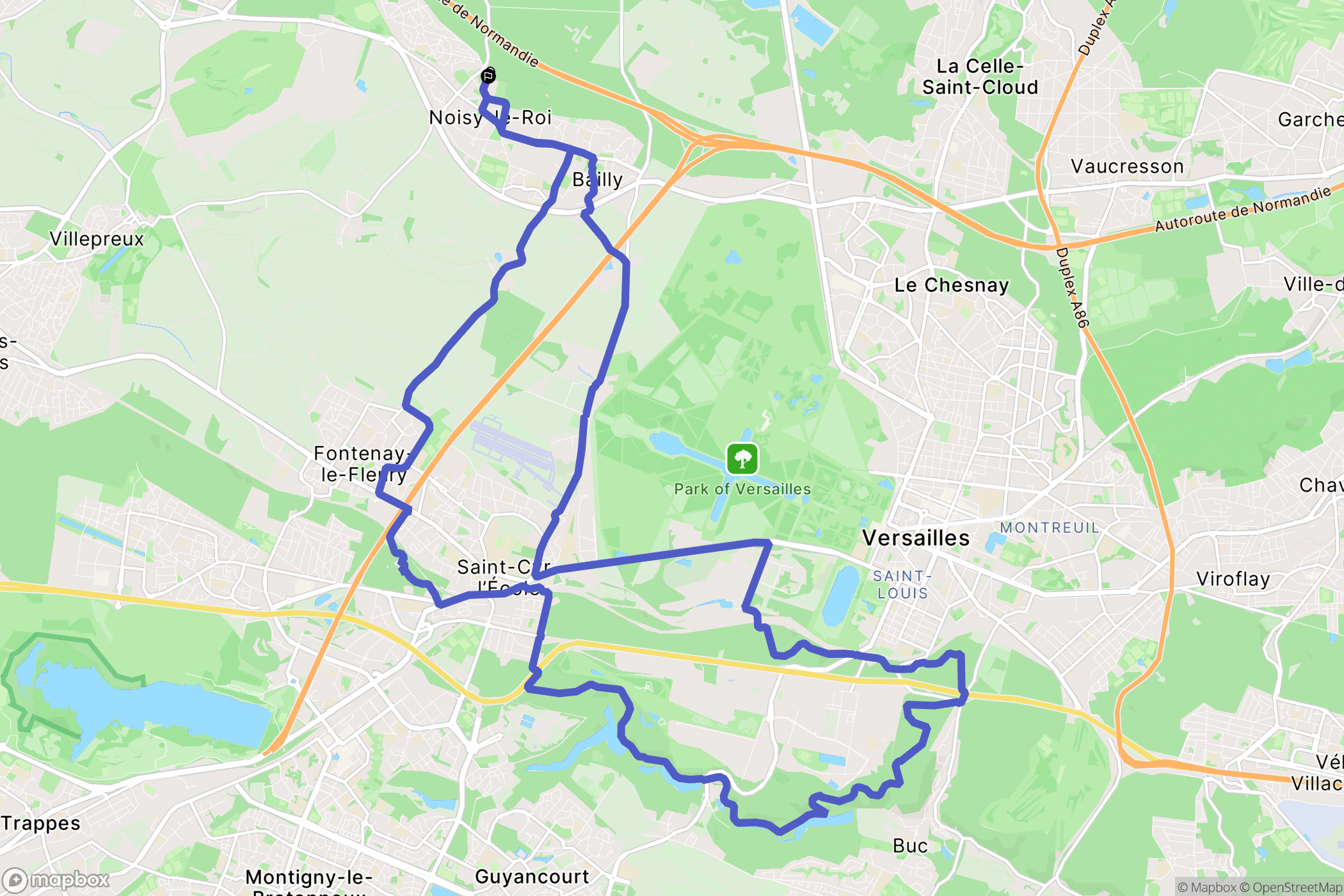 Noisy-le-Roi : carte du parcours de randonnée - France