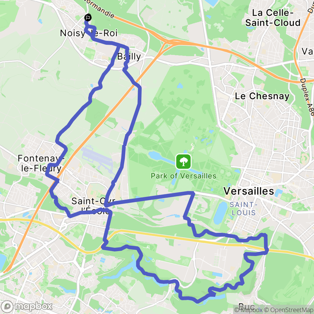 Noisy-le-Roi : carte du parcours de randonnée - France