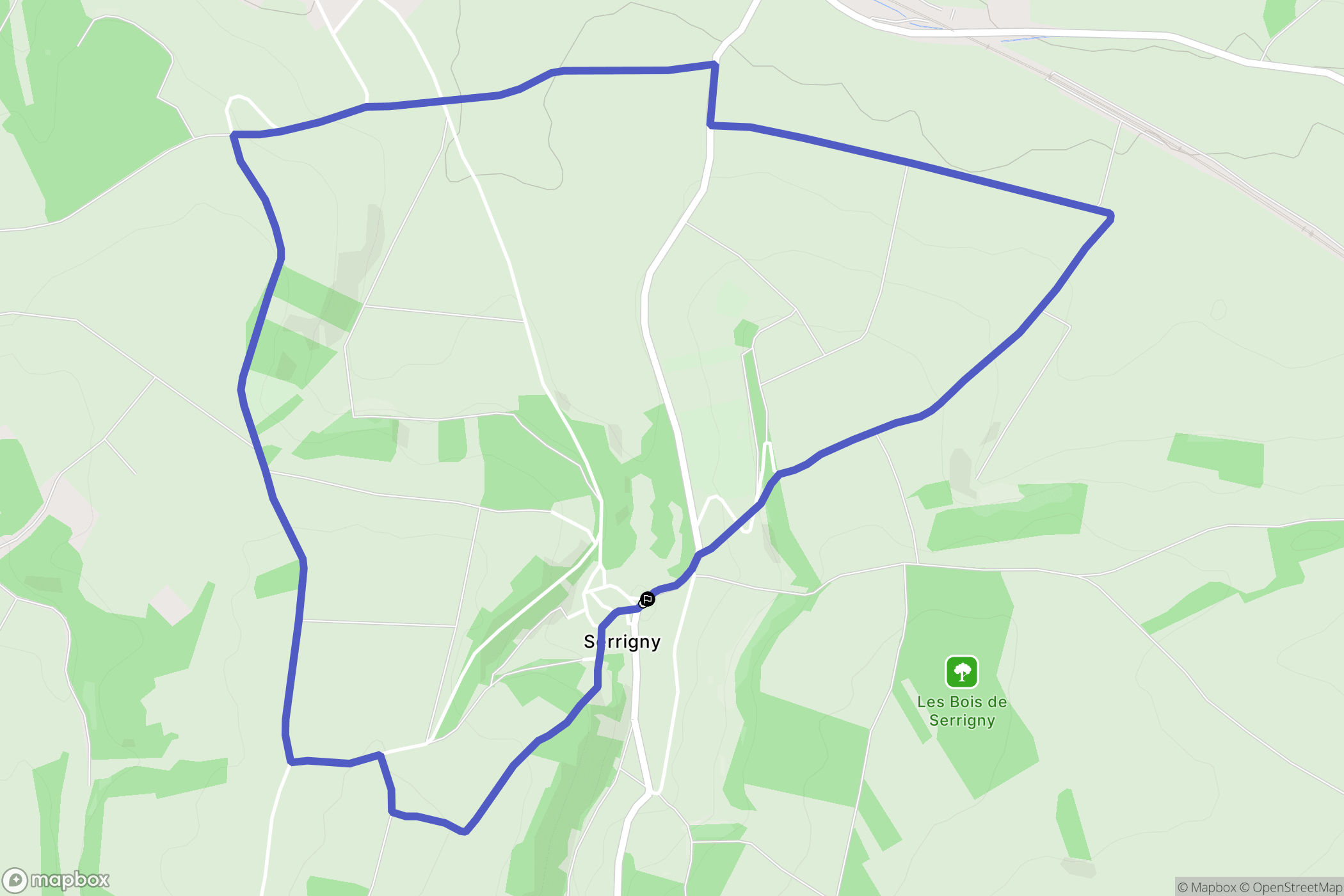 Serrigny : carte du parcours de randonnée - France