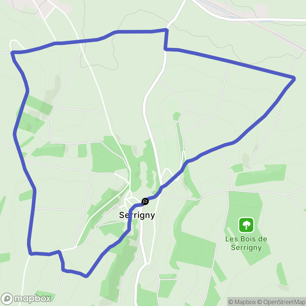 Serrigny : carte du parcours de randonnée - France