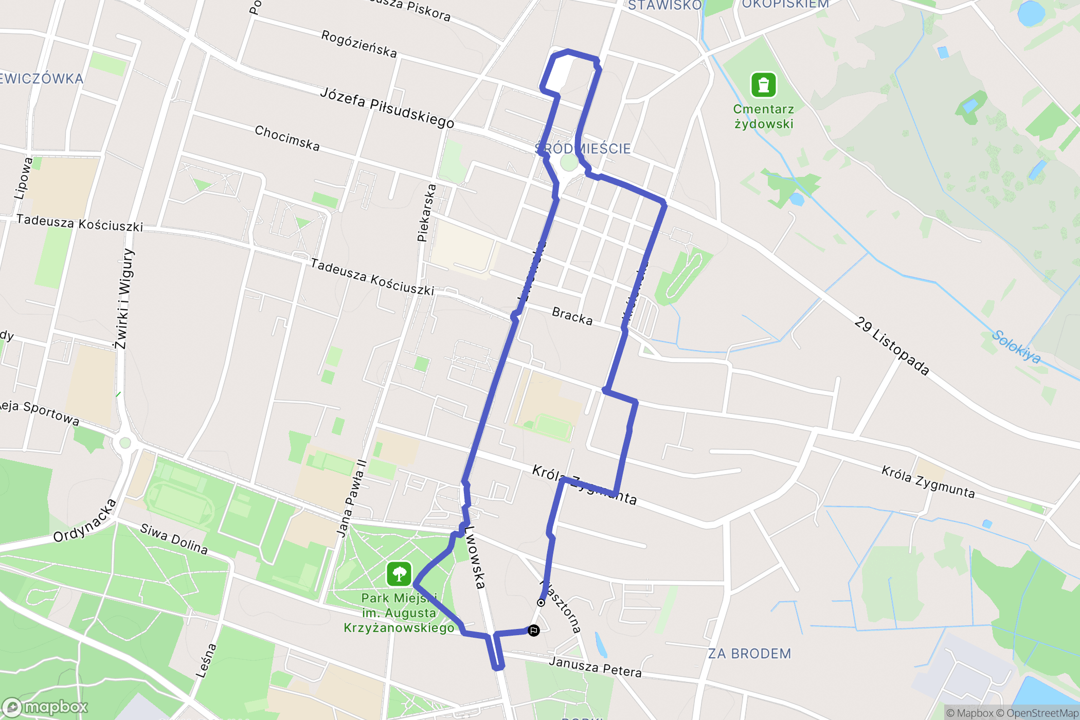 Tomaszów Lubelski: mapa trasy - Poland