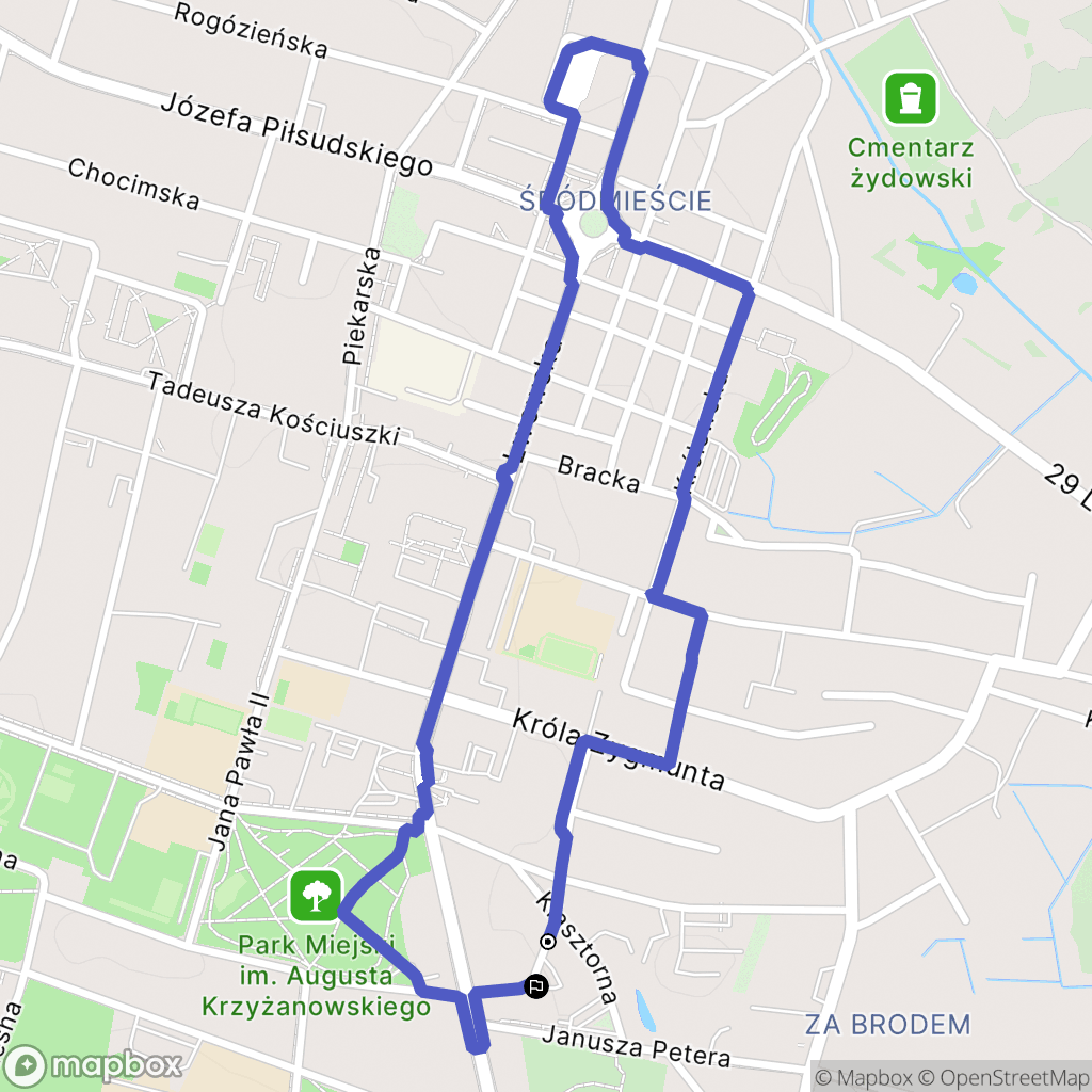 Tomaszów Lubelski: mapa trasy - Poland