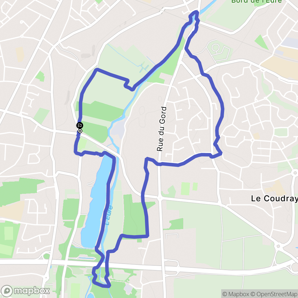 Luisant : carte du parcours de randonnée - France