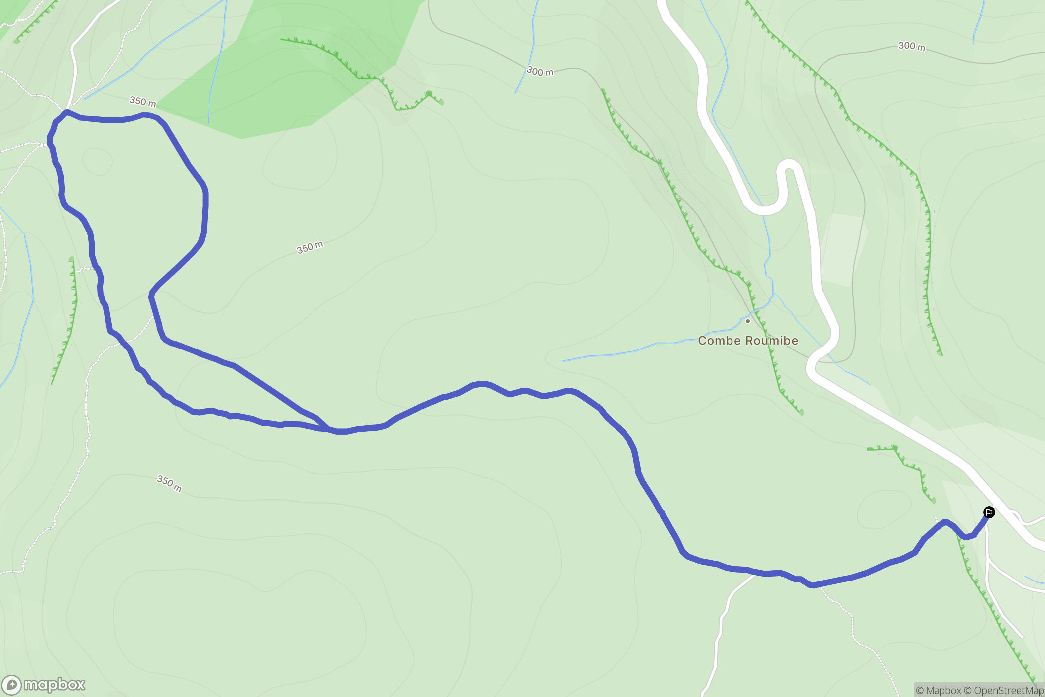 Val-de-Dagne : carte du parcours de randonnée - France