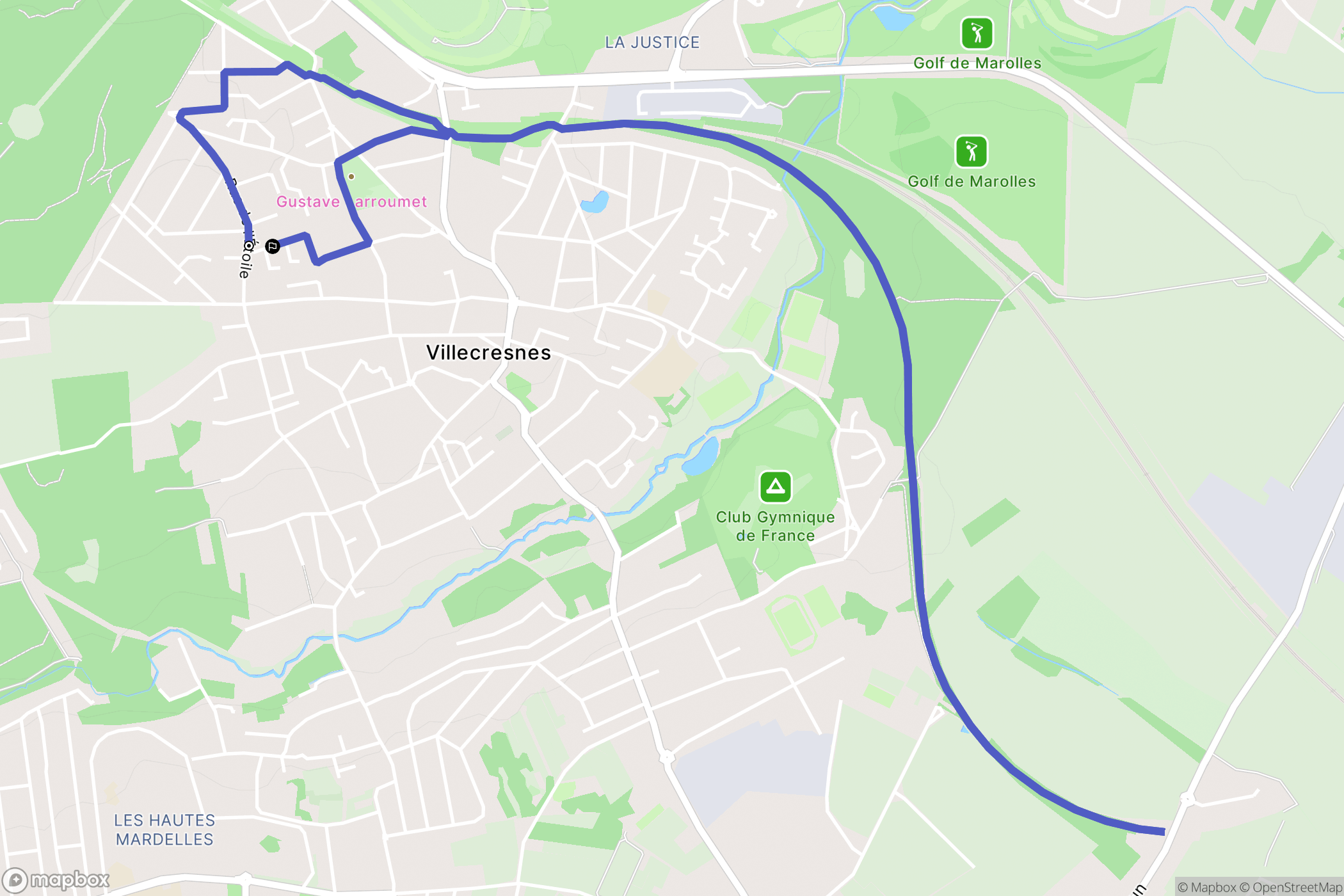 Villecresnes : carte du parcours de randonnée - France