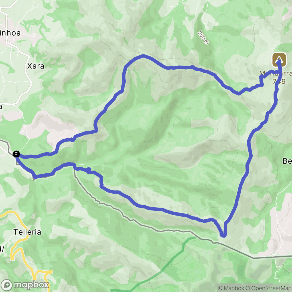 Ainhoa : carte du parcours de randonnée - France