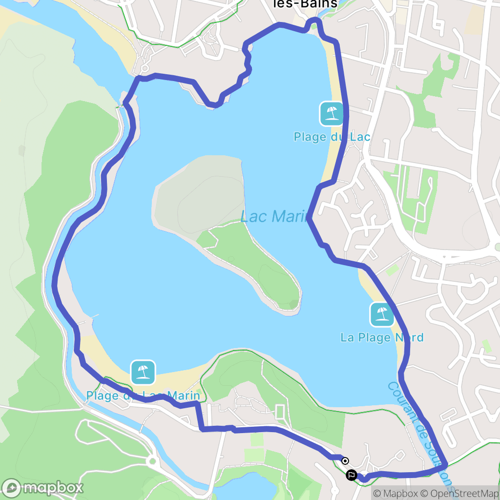Soustons : carte du parcours de randonnée - France