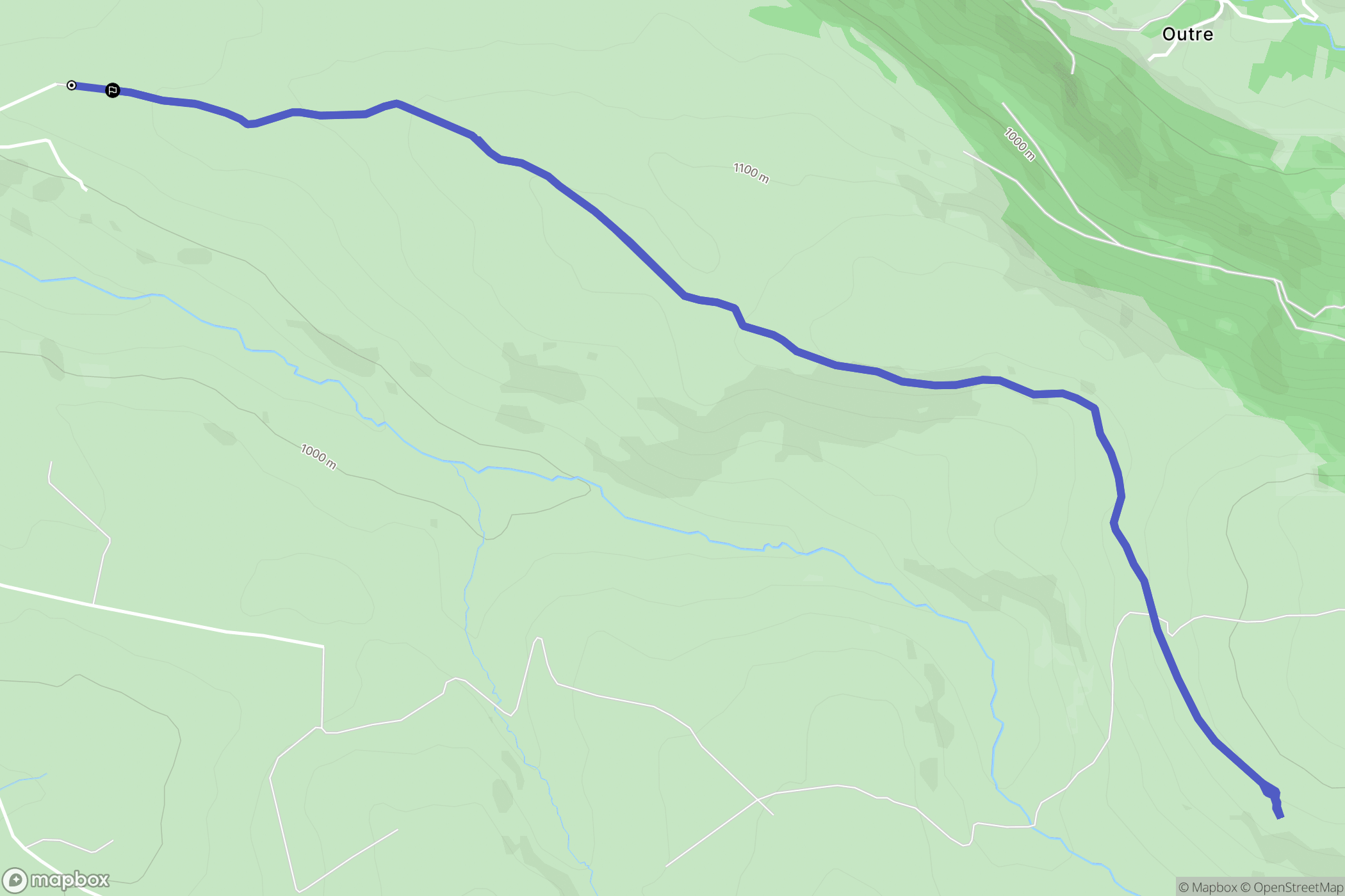 Anglards-de-Salers : carte du parcours de randonnée - France