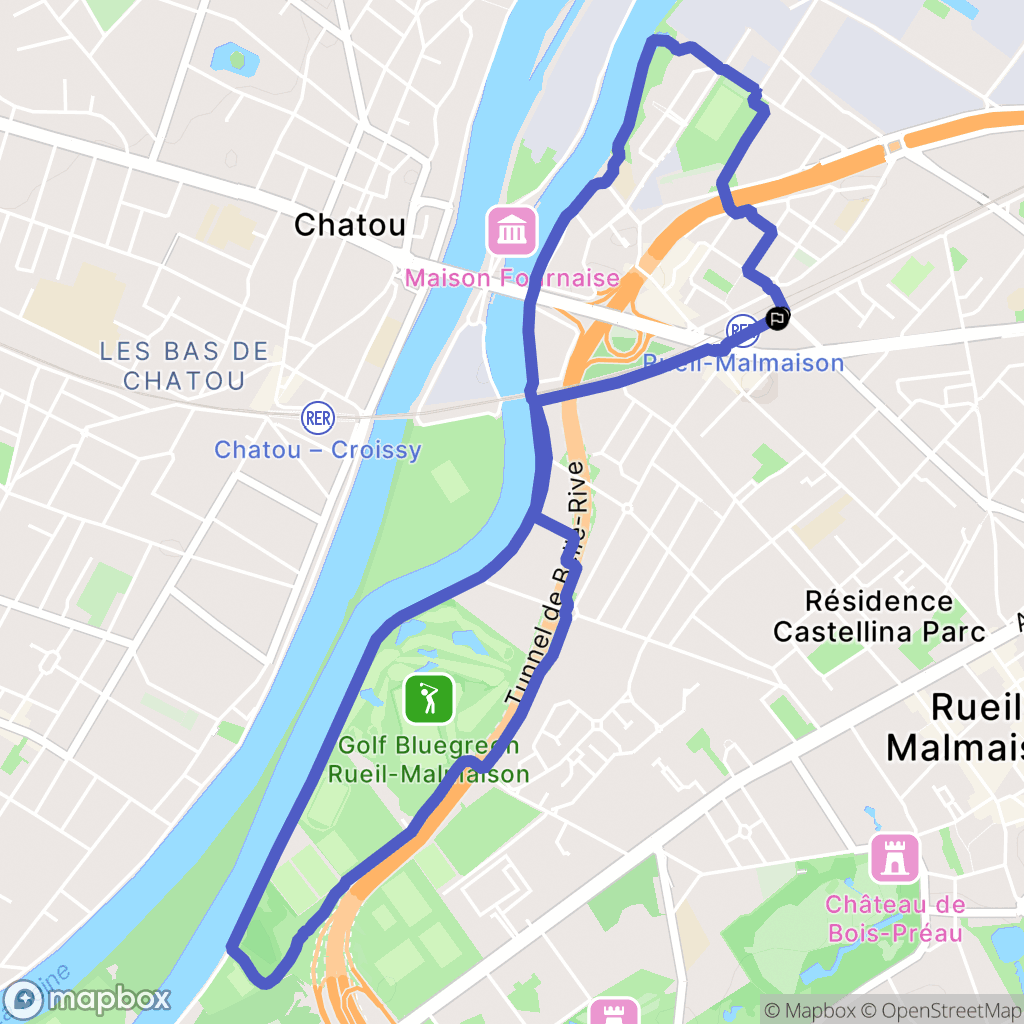 Rueil-Malmaison : carte du parcours de randonnée - France