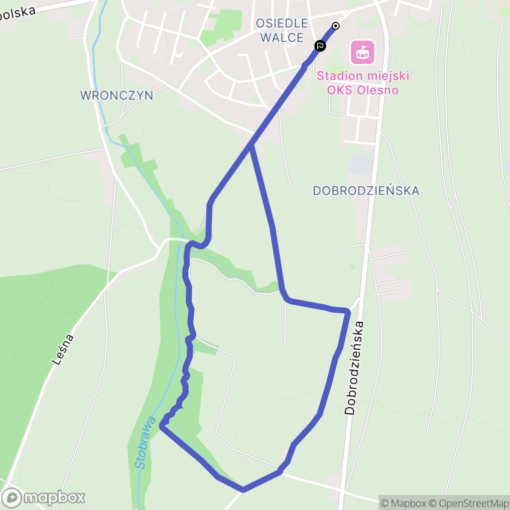 Olesno: mapa trasy - Poland