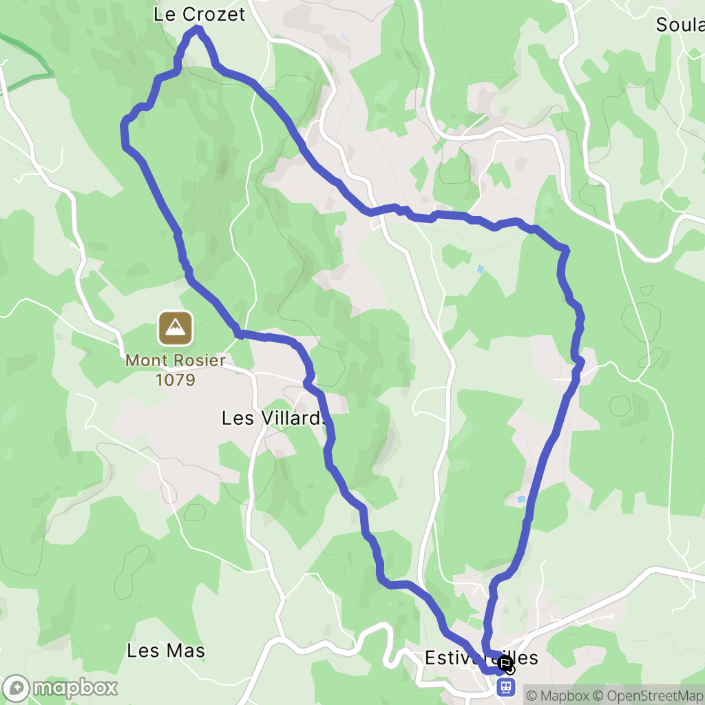 Estivareilles : carte du parcours de randonnée - France