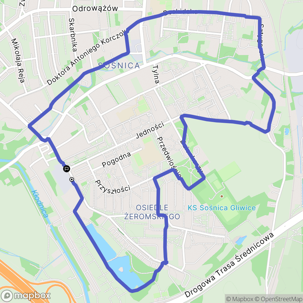 Gliwice: mapa trasy - Poland