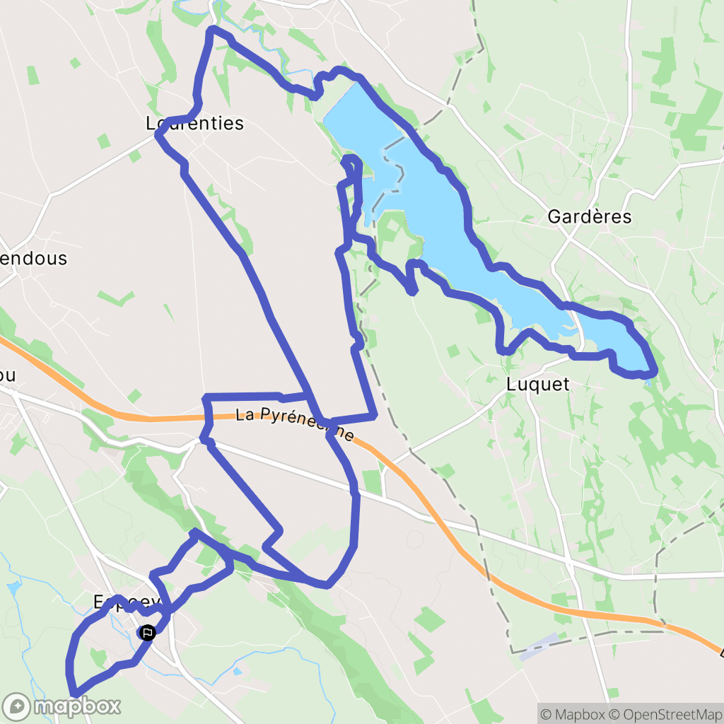 Espoey : carte du parcours de randonnée - France
