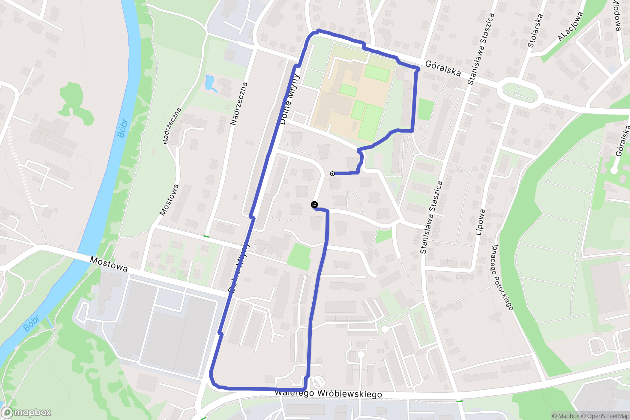 Bolesławiec: mapa trasy - Poland