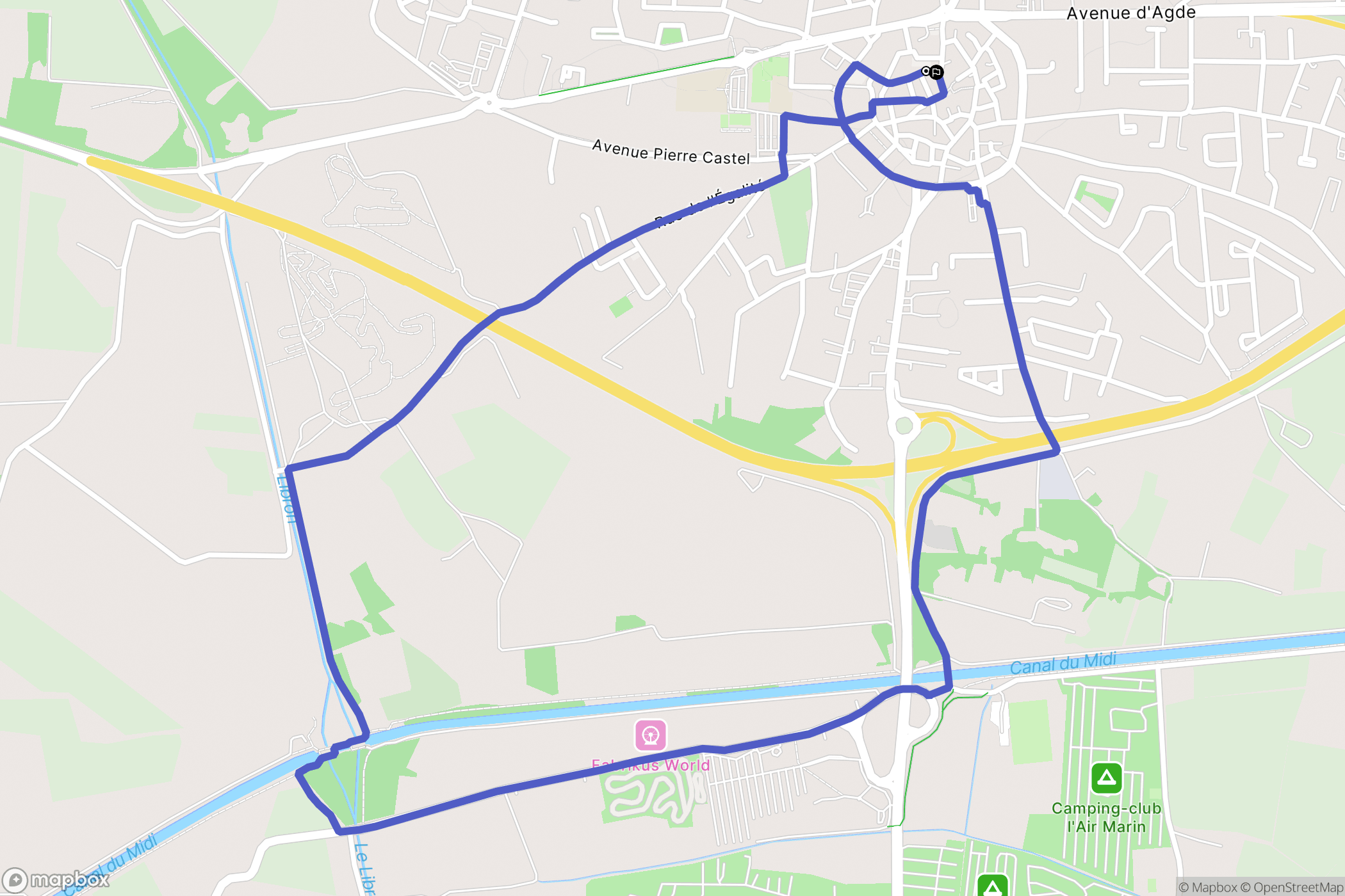 Vias : carte du parcours de randonnée - France
