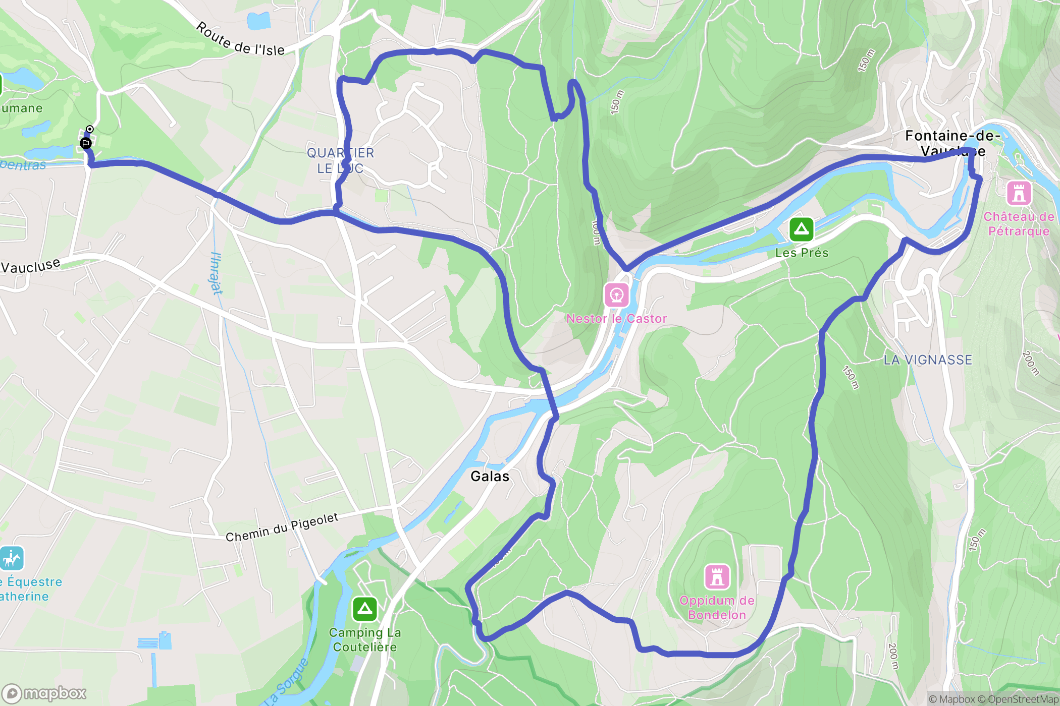 Saumane-de-Vaucluse : carte du parcours de randonnée - France