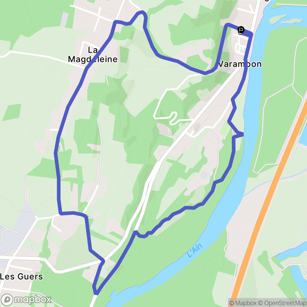 Varambon : carte du parcours de randonnée - France