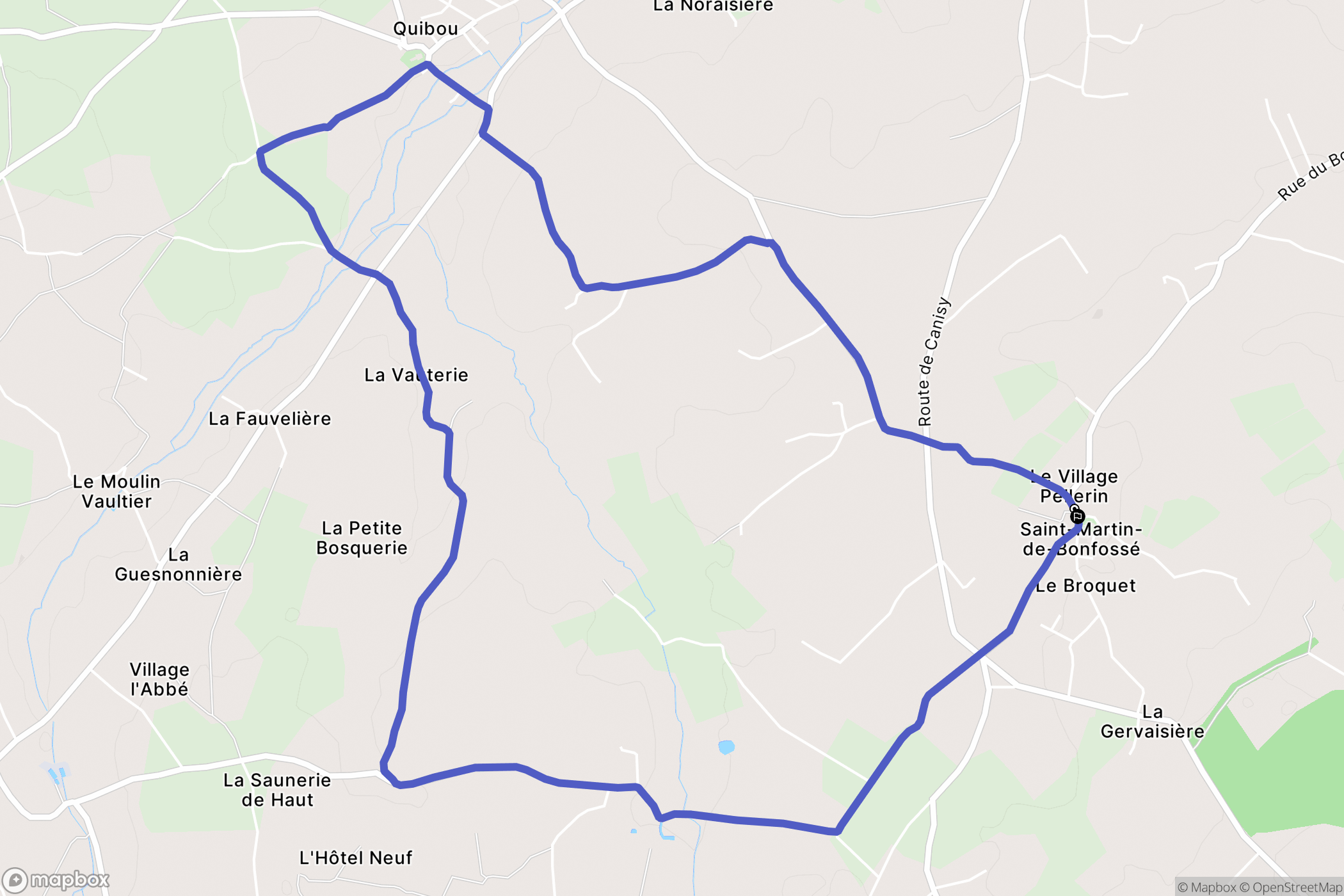 Saint-Martin-de-Bonfossé : carte du parcours de randonnée - France
