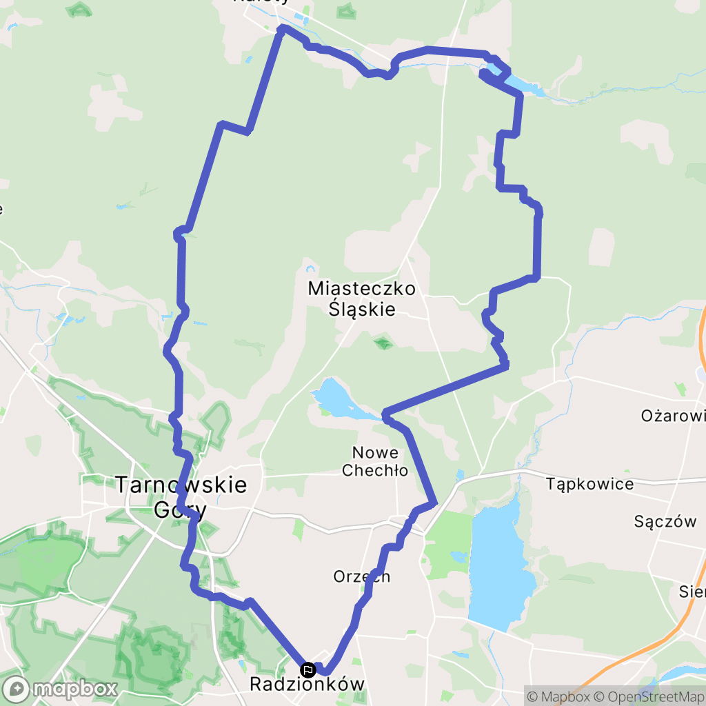 Radzionków: mapa trasy - Poland