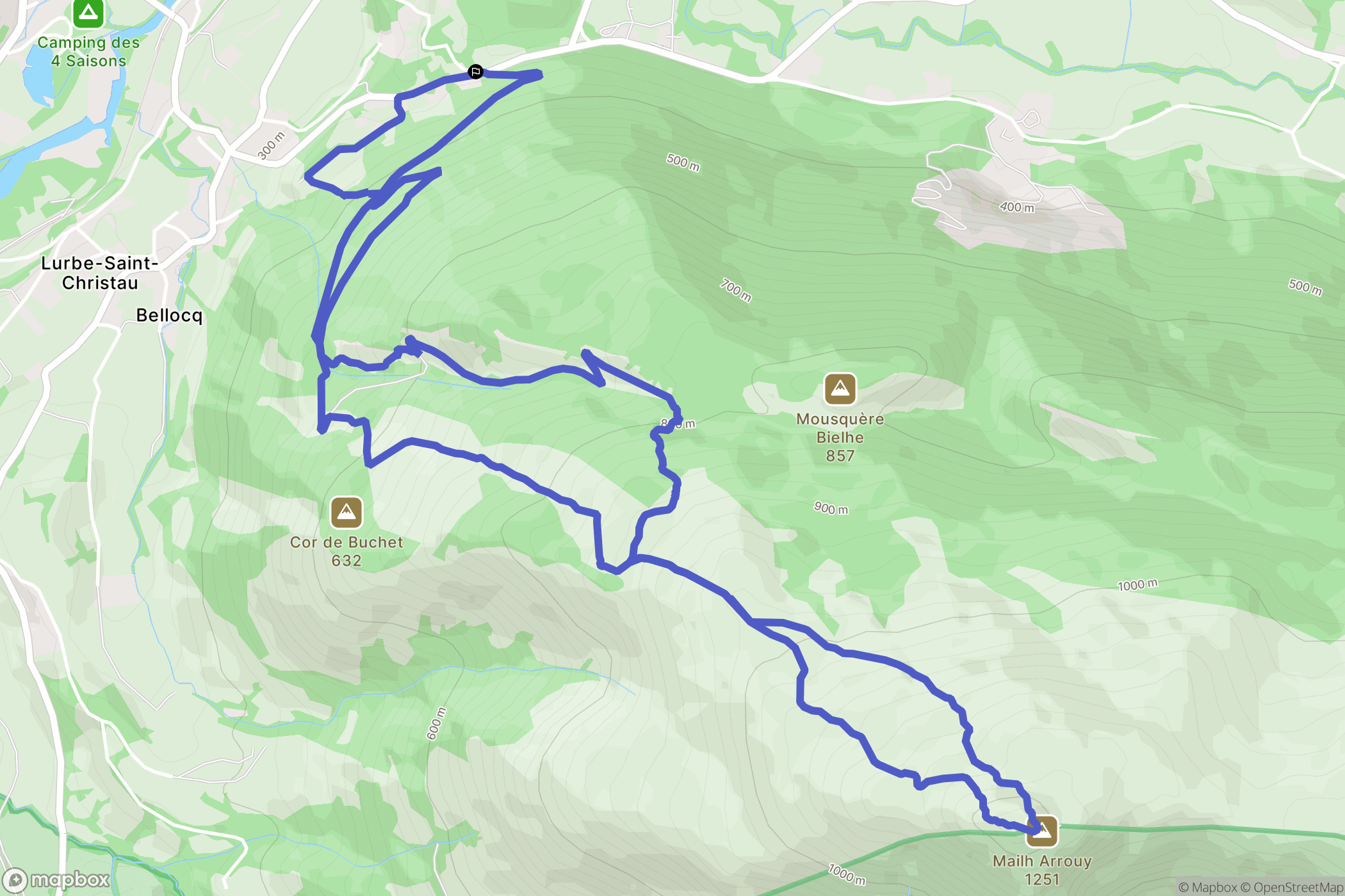 Lurbe-Saint-Christau : carte du parcours de randonnée - France