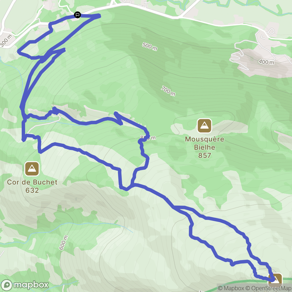 Lurbe-Saint-Christau : carte du parcours de randonnée - France