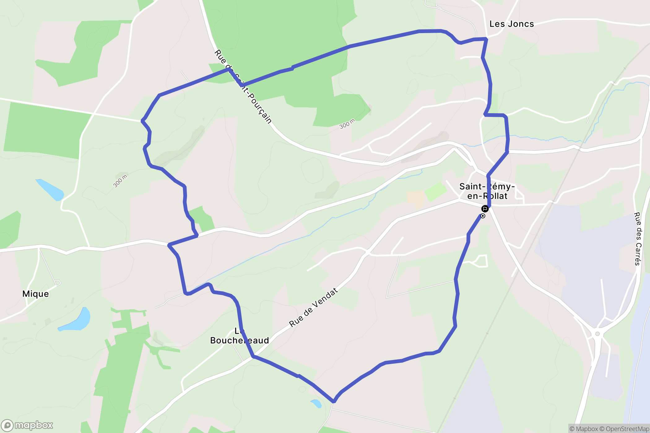 Saint-Rémy-en-Rollat : carte du parcours de randonnée - France