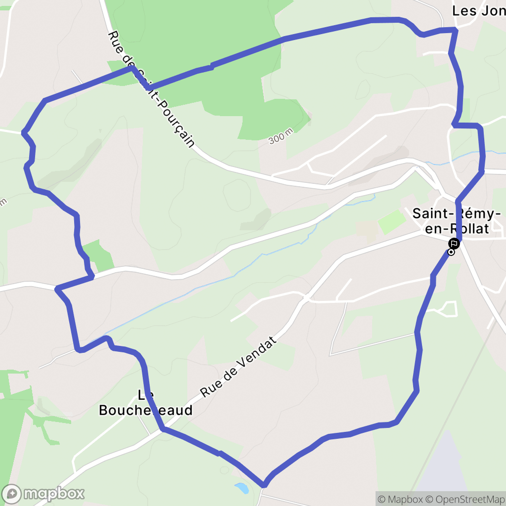 Saint-Rémy-en-Rollat : carte du parcours de randonnée - France