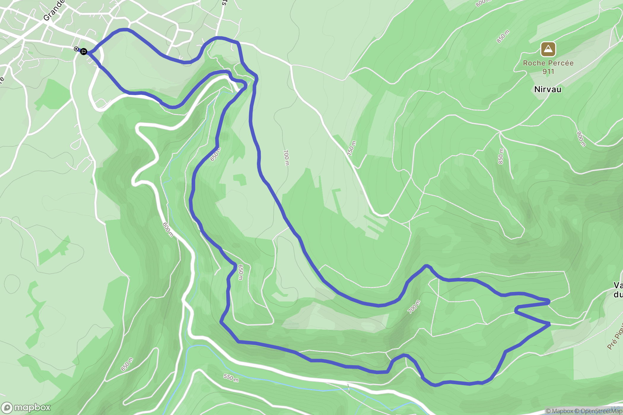 Pierrefontaine-les-Varans : carte du parcours de randonnée - France